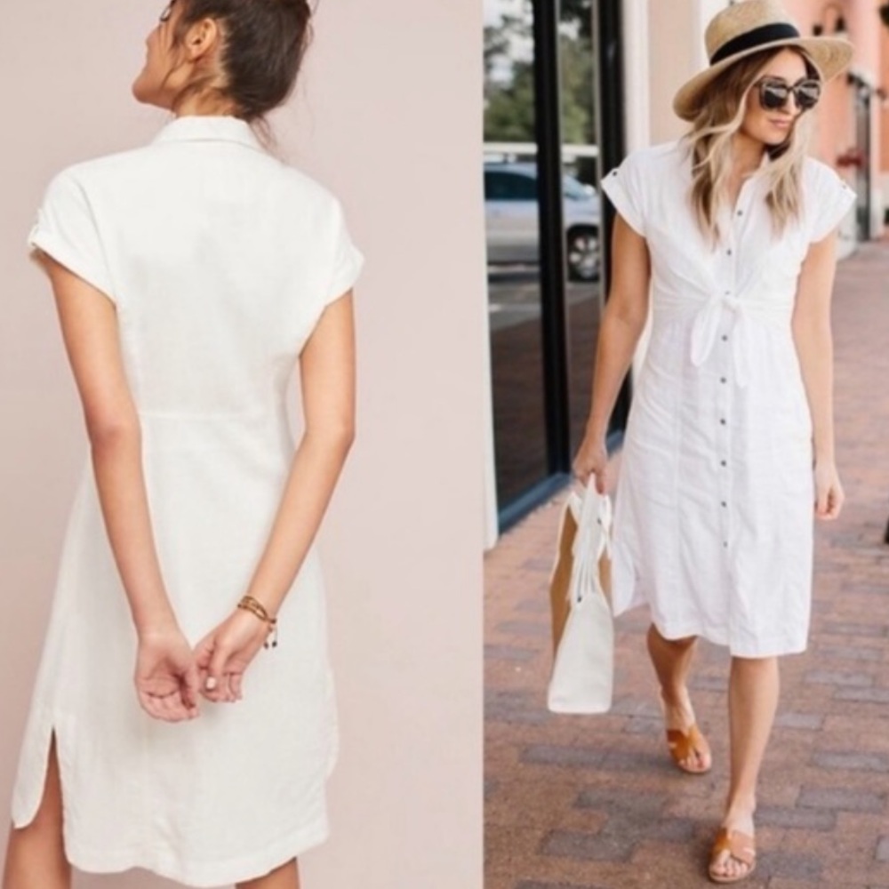 Maeve Midi Tie Waist Shirt Dress